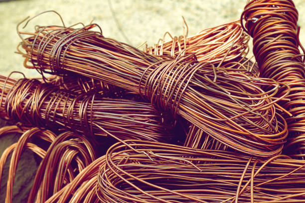 copper wire from factory used for recycling.